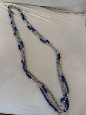Premier Jewelry Multi-Strand Blue Beaded Layered Necklace